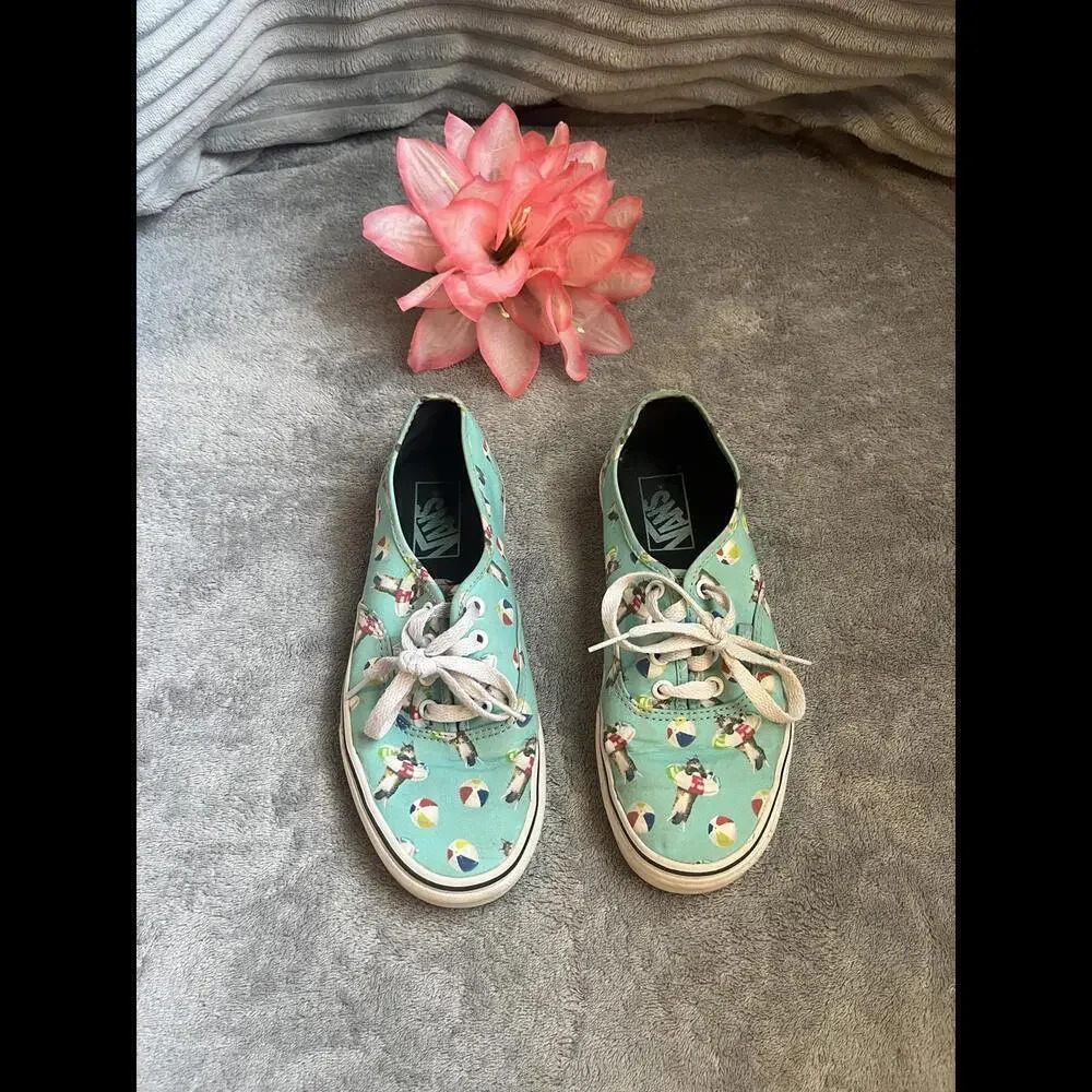 Vibrant Vans Classic Slip-Ons - Cat Beach Ball Print